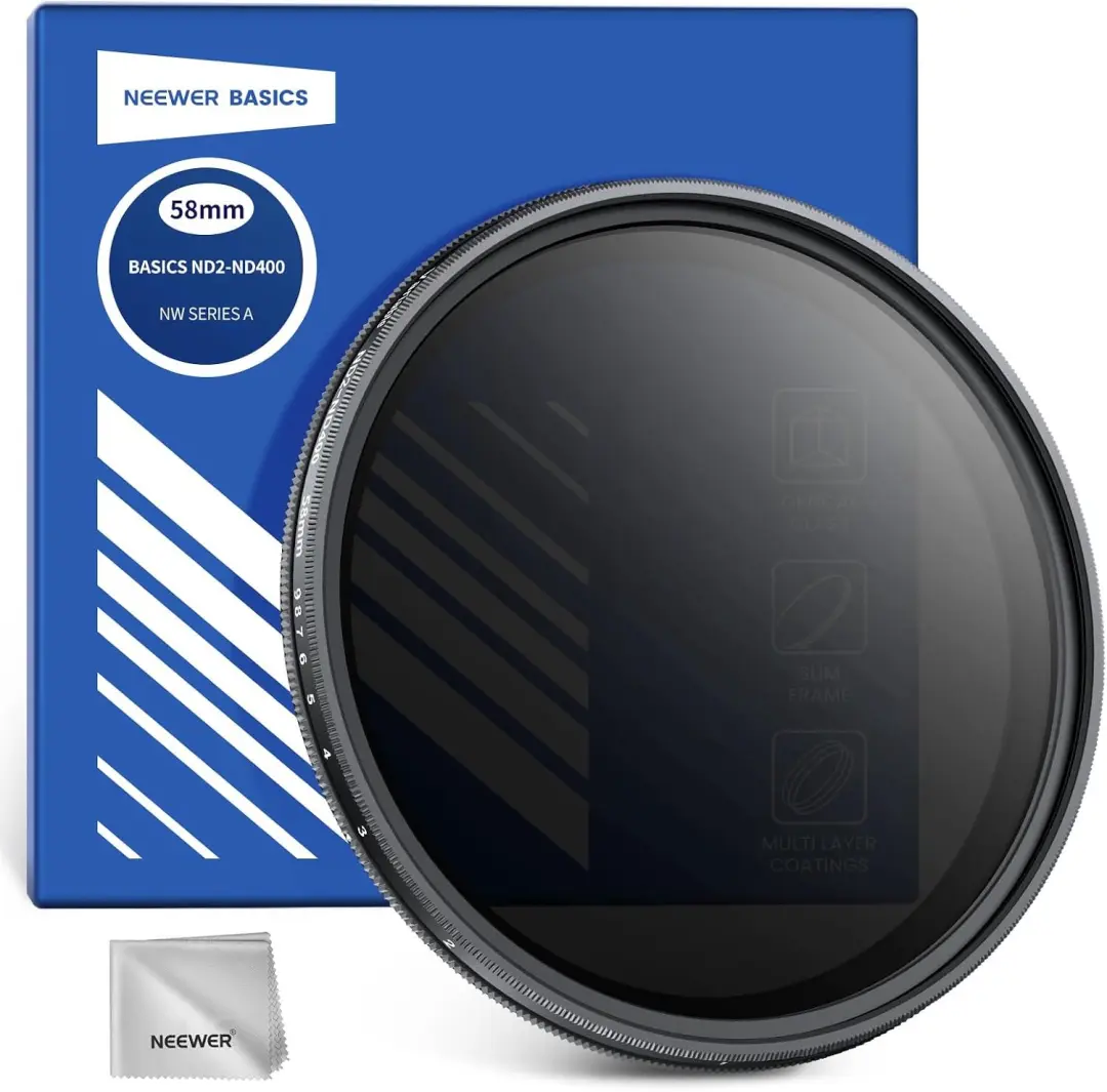 NEEWER Variabele ND Filter 58mm ND2-400 (1-9 Stops) Anti-Vingerafdruk