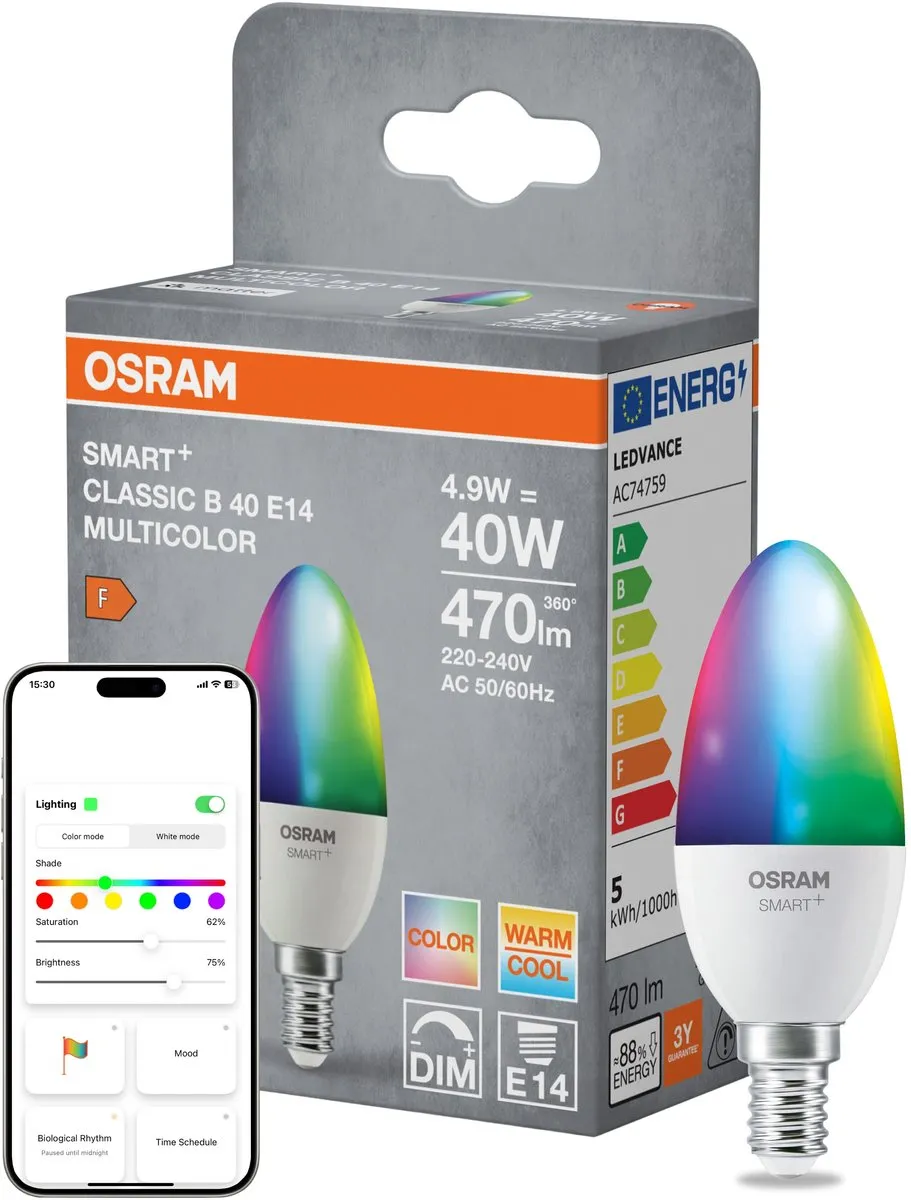 Osram SMART+ MATTER Classic B40 LED-lamp 4,9W - Mat - 2700K