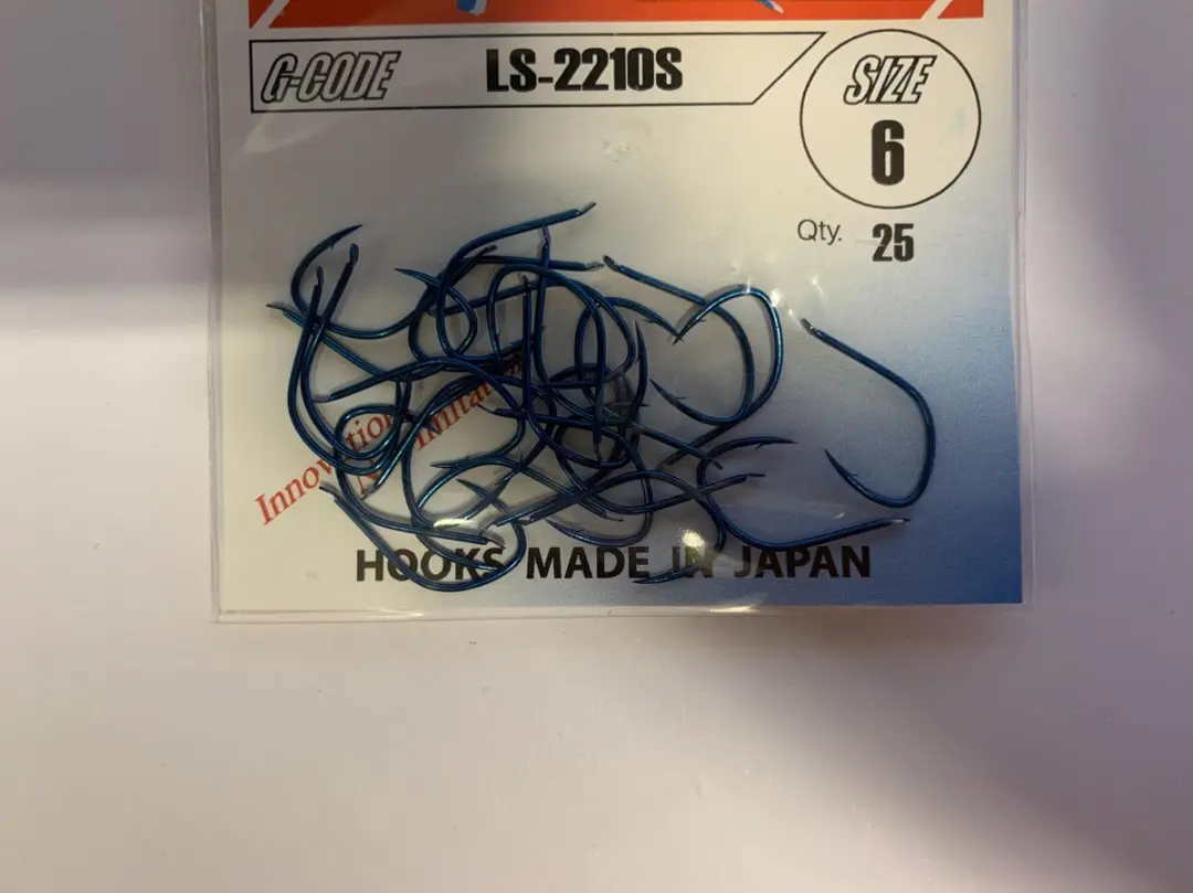 Gamakatsu LS-2210S Vishaak - Maat 6 - Blauw - 25 stuks - afbeelding 2 van 3