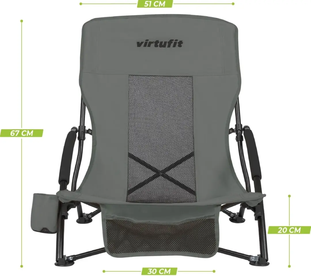 VirtuFit Opvouwbare Strandstoel - Grijs - afbeelding 6 van 6