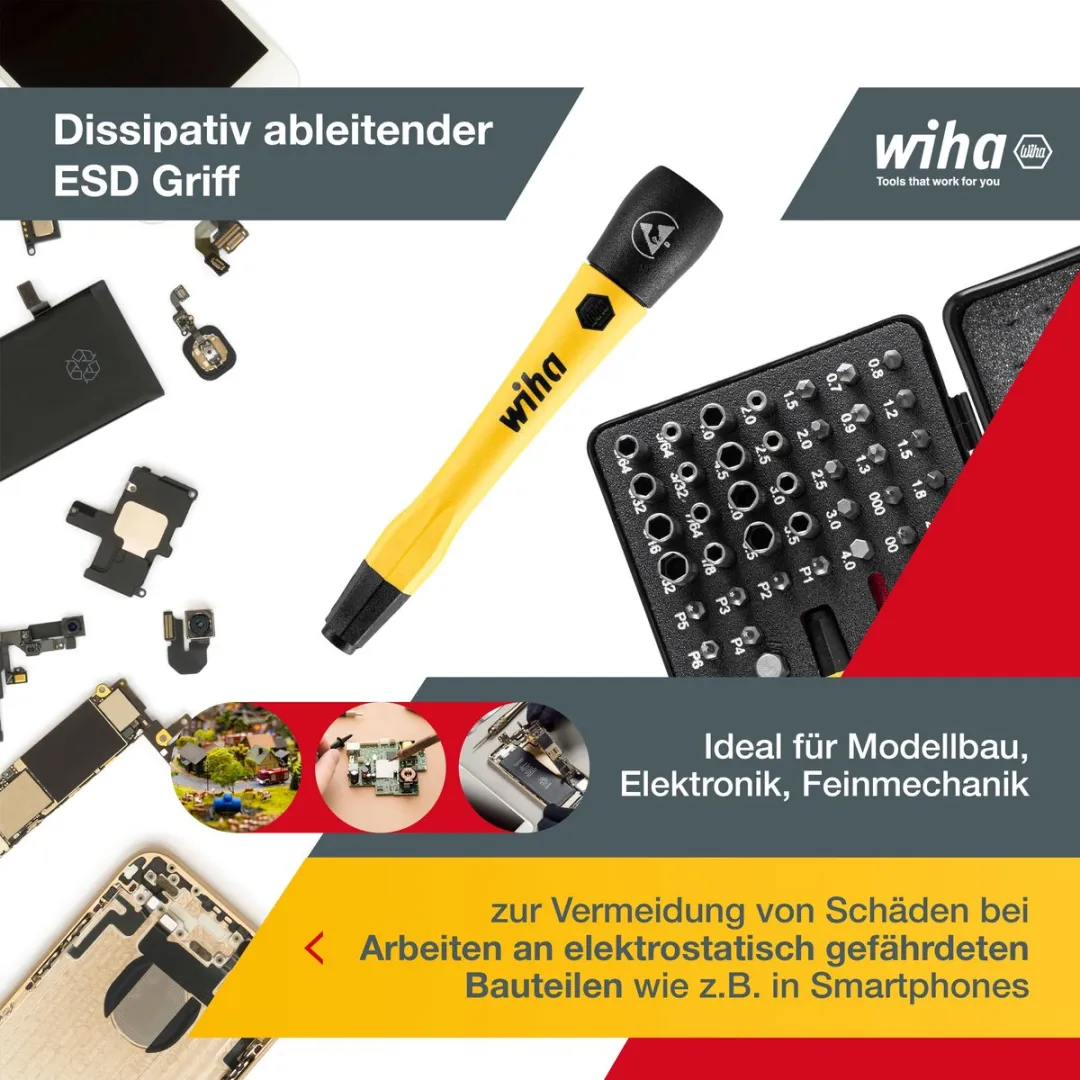 Wiha 7000SK65ESD MicroBit-set ESD - 66-delig - T10