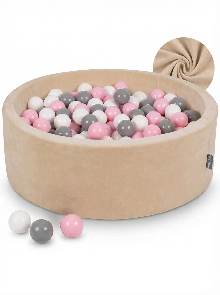 KiddyMoon Fluwelen Ballenbad 90x30cm