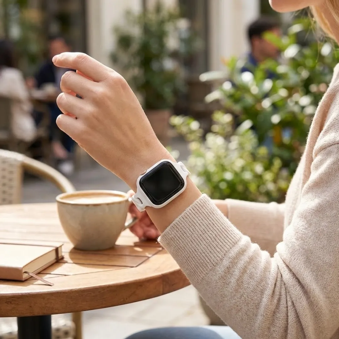NUVEX Wit Horlogebandje Apple Watch 42/44/45/49mm - Ultra dun Silicone
