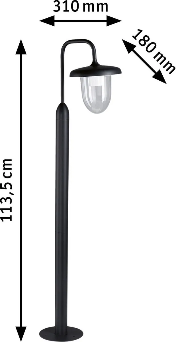Paulmann Bolderlamp Vintario IP44 20W Antraciet - 1135mm - afbeelding 6 van 6