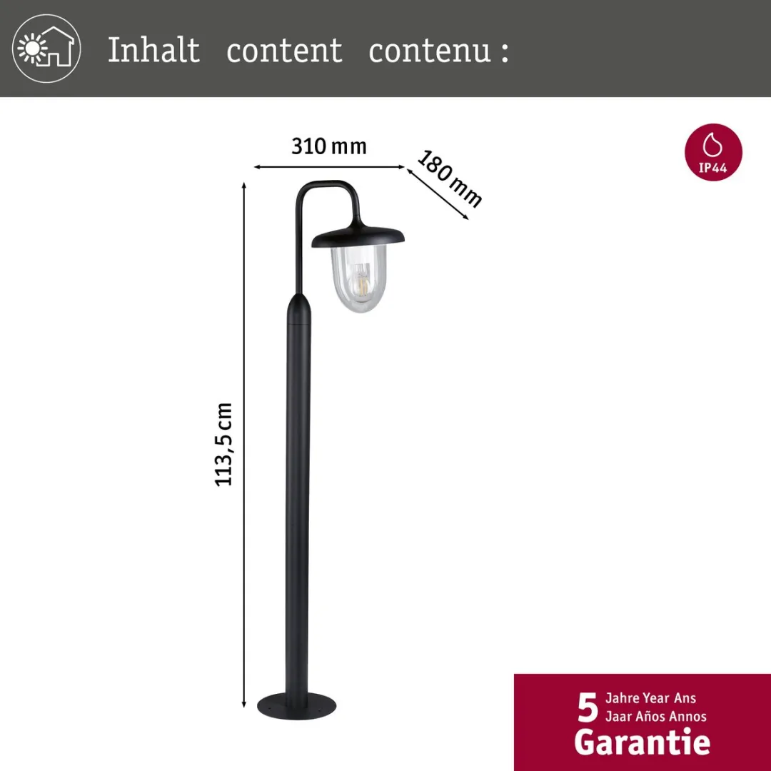 Paulmann Bolderlamp Vintario IP44 20W Antraciet - 1135mm