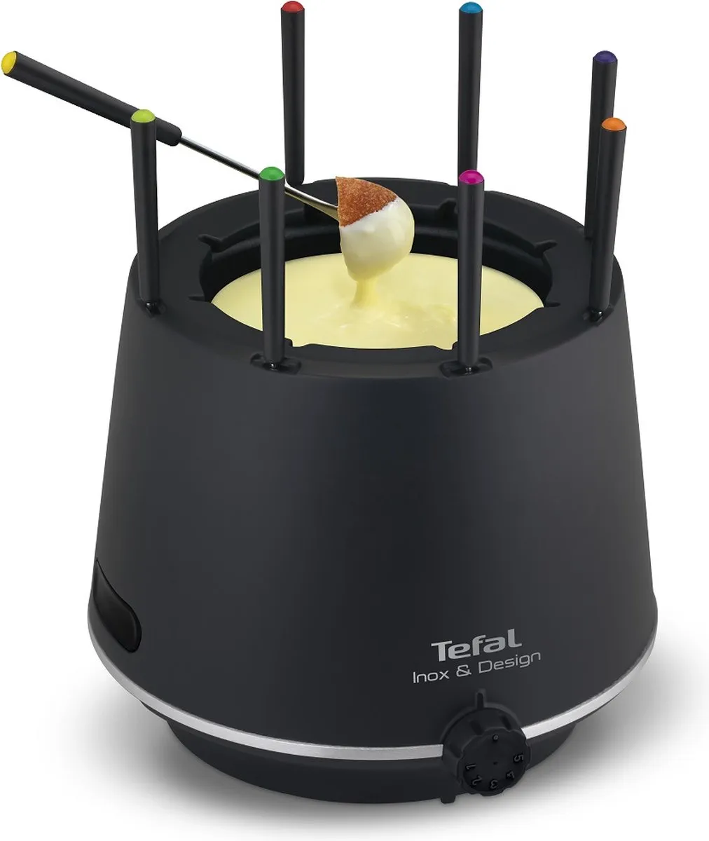 Tefal Inox & Design EF2658 Elektrische Fonduepan - 1.5L - 6 Personen - Kleurenmix