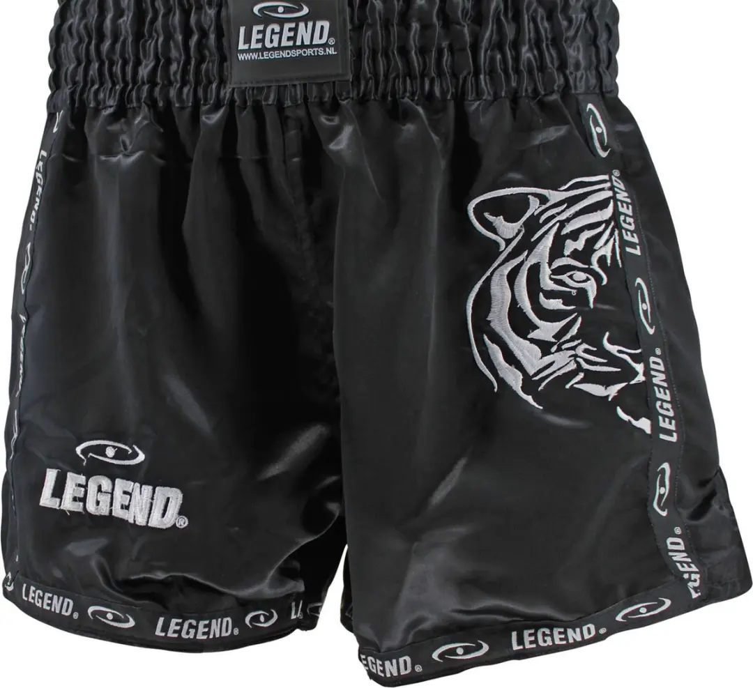 Kickboks Broekje Kind/Volwassene Tijger zwart M