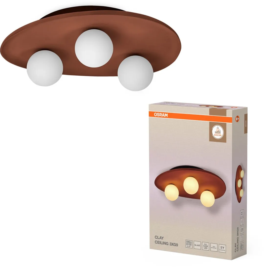 Osram Decor Clay Nest Plafondlamp 3xG9 - Bruin