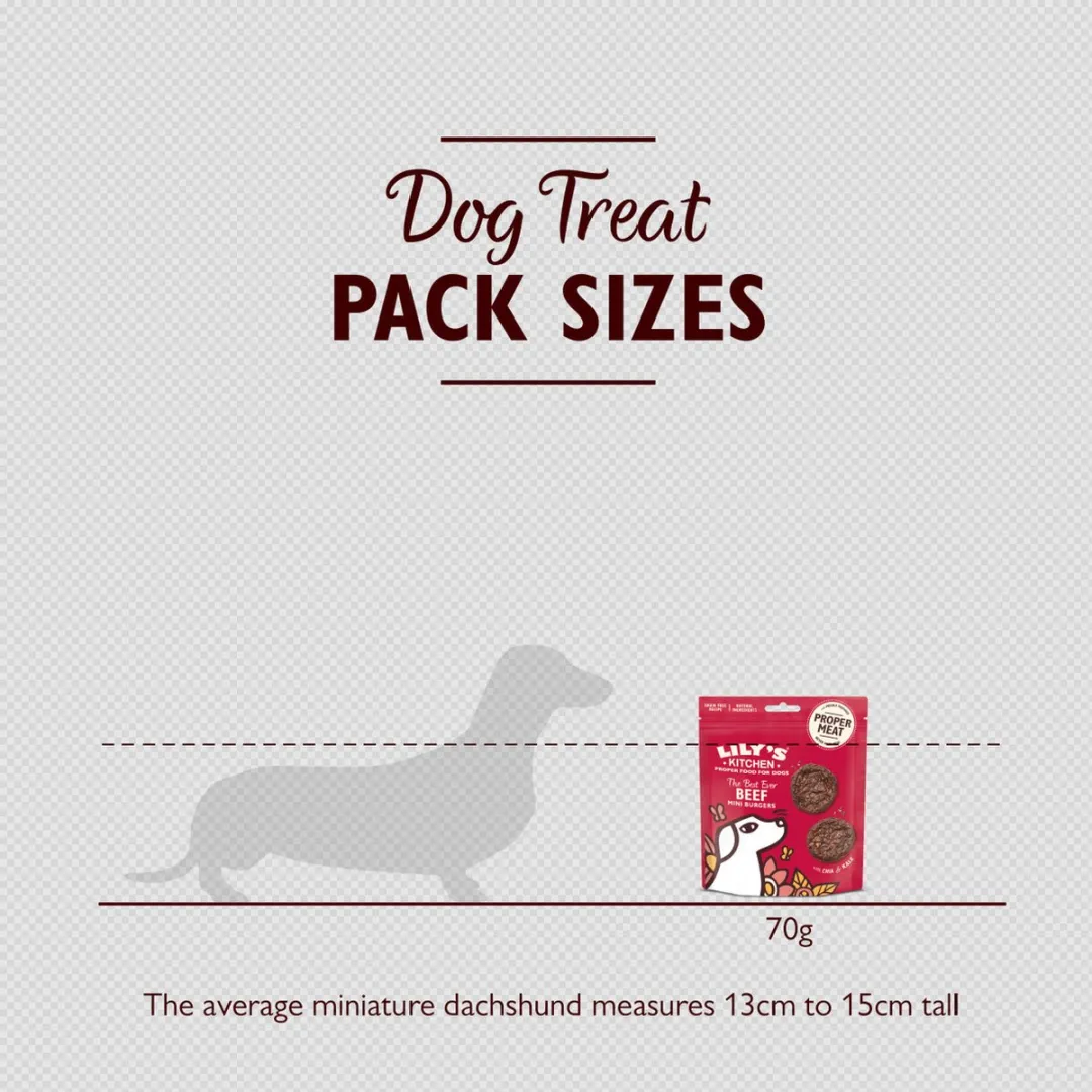 Lily's Kitchen - Hondensnacks - The Best Ever Beef Mini Burgers Rund - 8 x 70 g