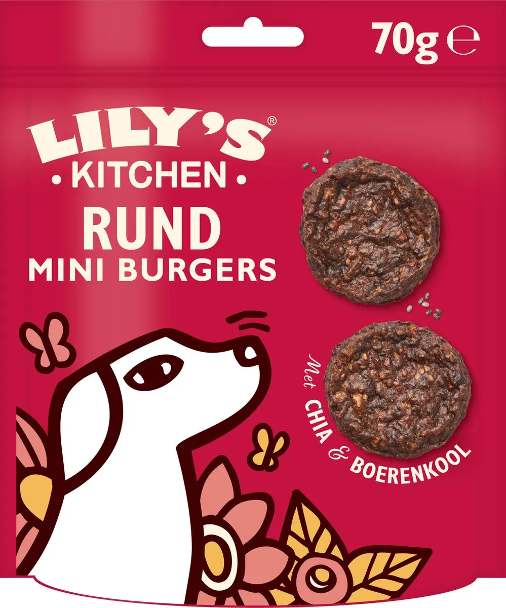 Lily's Kitchen - Hondensnacks - The Best Ever Beef Mini Burgers Rund - 8 x 70 g