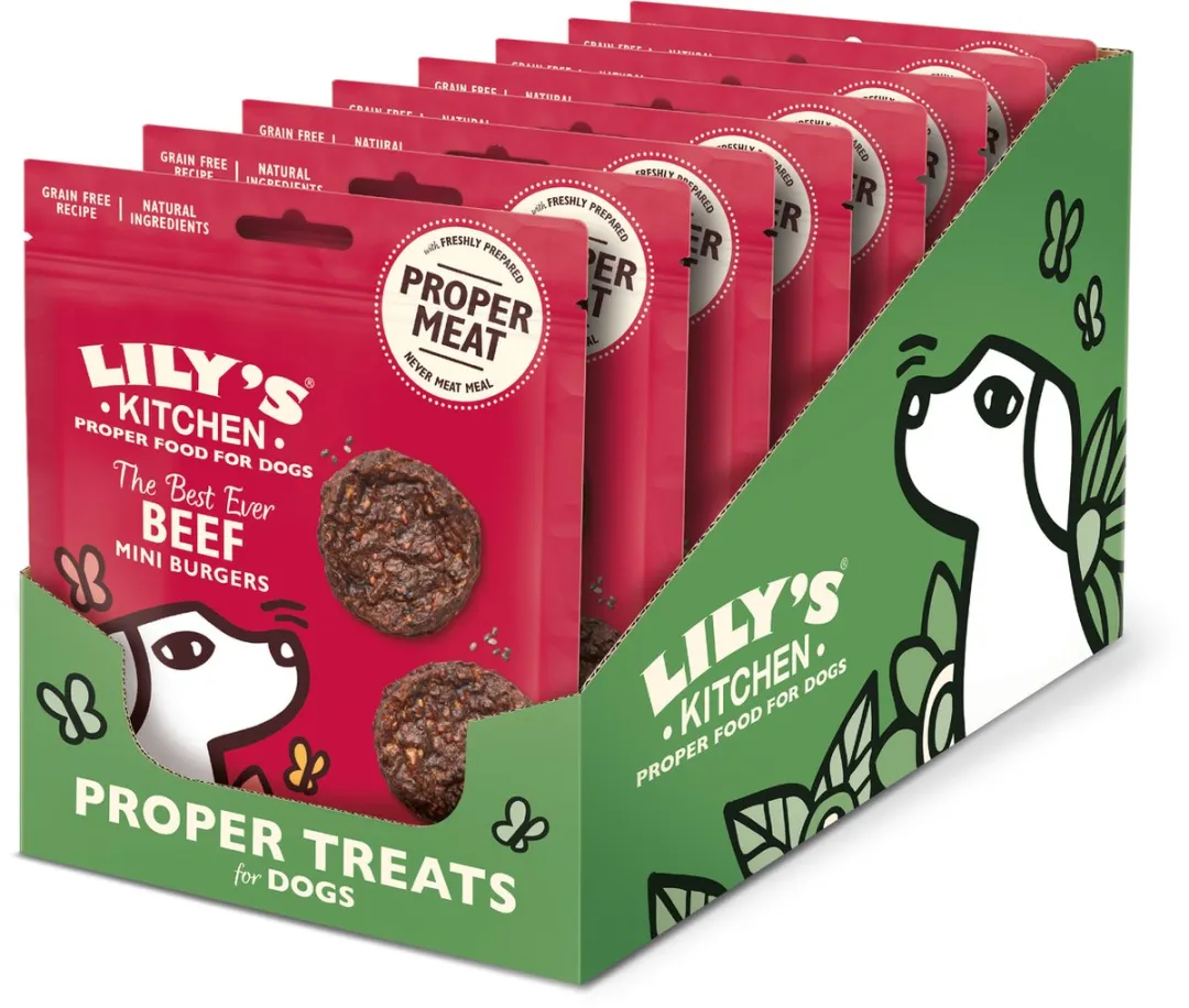 Lily's Kitchen - Hondensnacks - The Best Ever Beef Mini Burgers Rund - 8 x 70 g