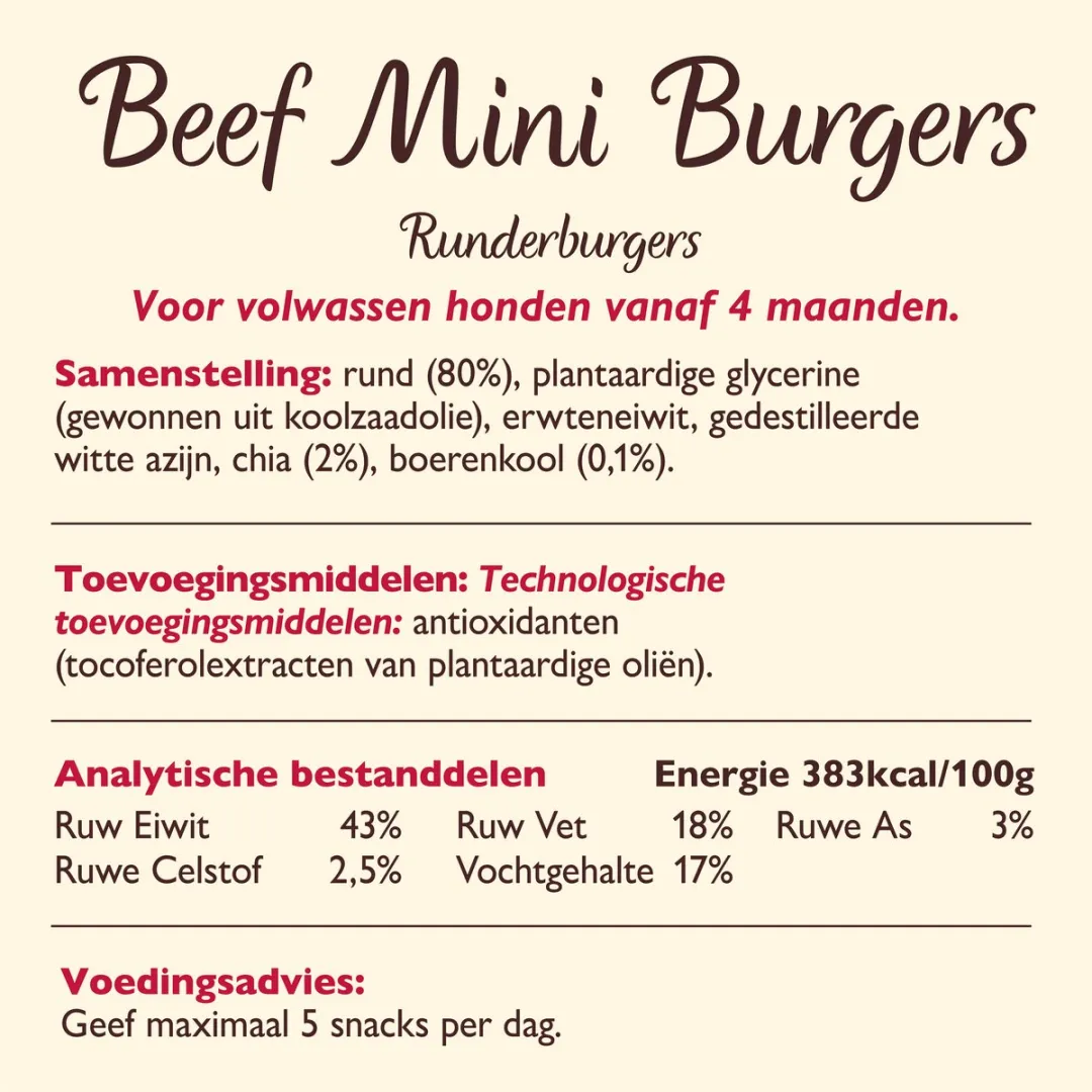Lily's Kitchen - Hondensnacks - The Best Ever Beef Mini Burgers Rund - 8 x 70 g