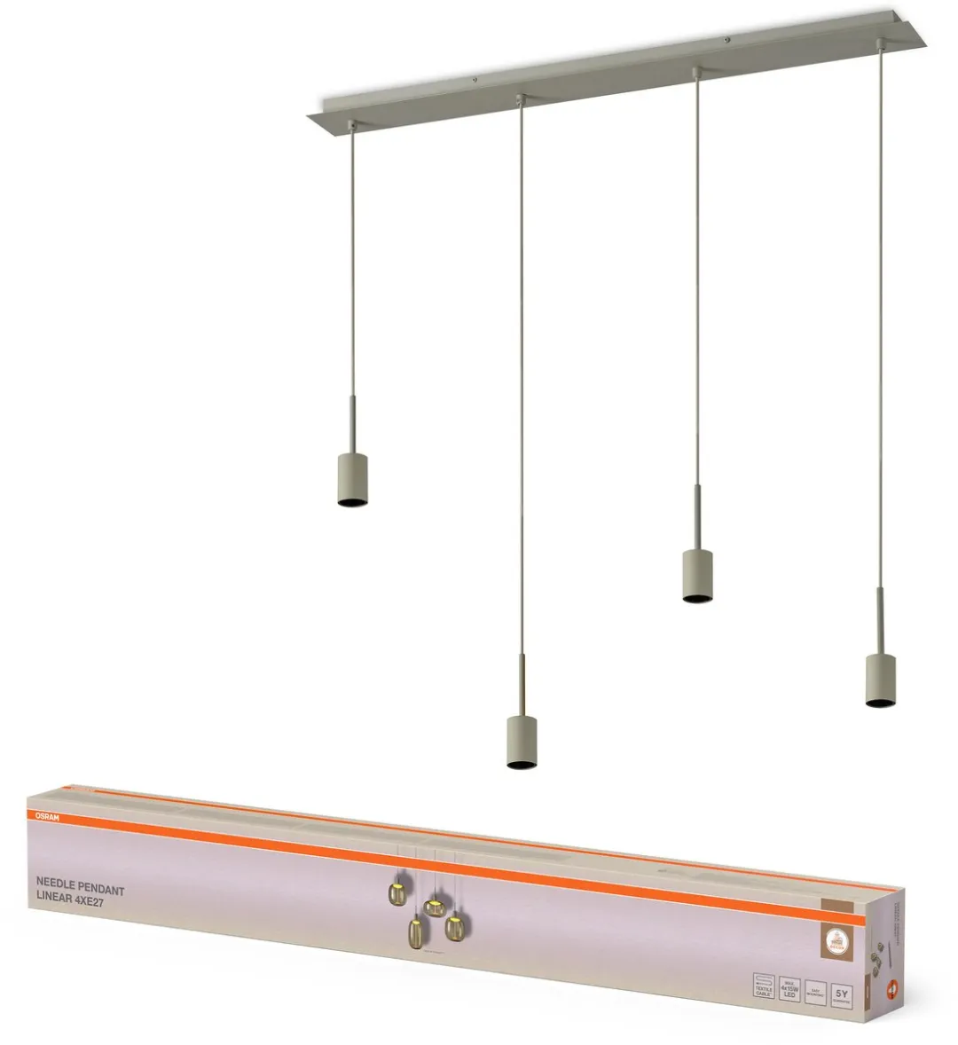 Osram Decor Needle Linear Hanglamp 4xE27 - Beige