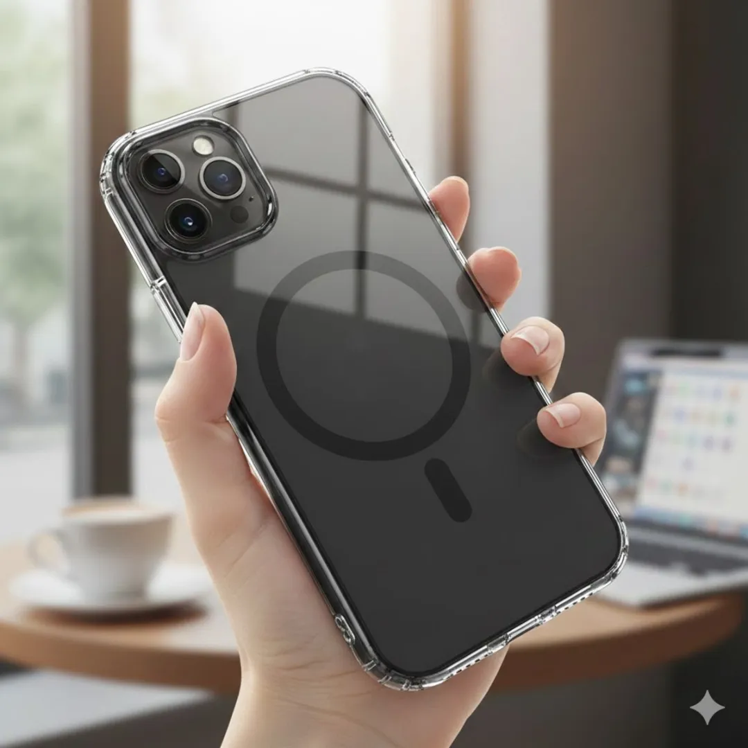 NUVEX iPhone 17 Pro Max Hoesje - MagSafe - Transparant Zwart