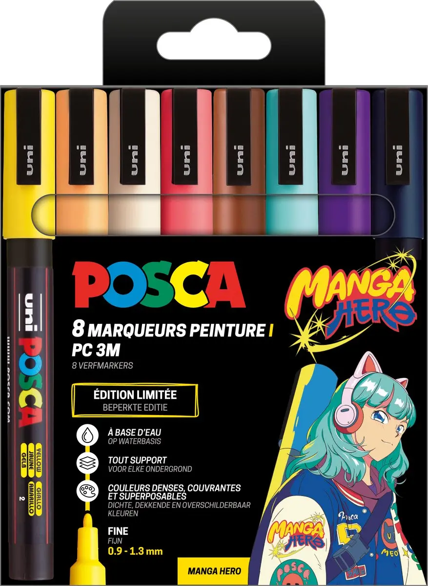 Posca PC-3M Pigmentmarker Set 8 Stuk