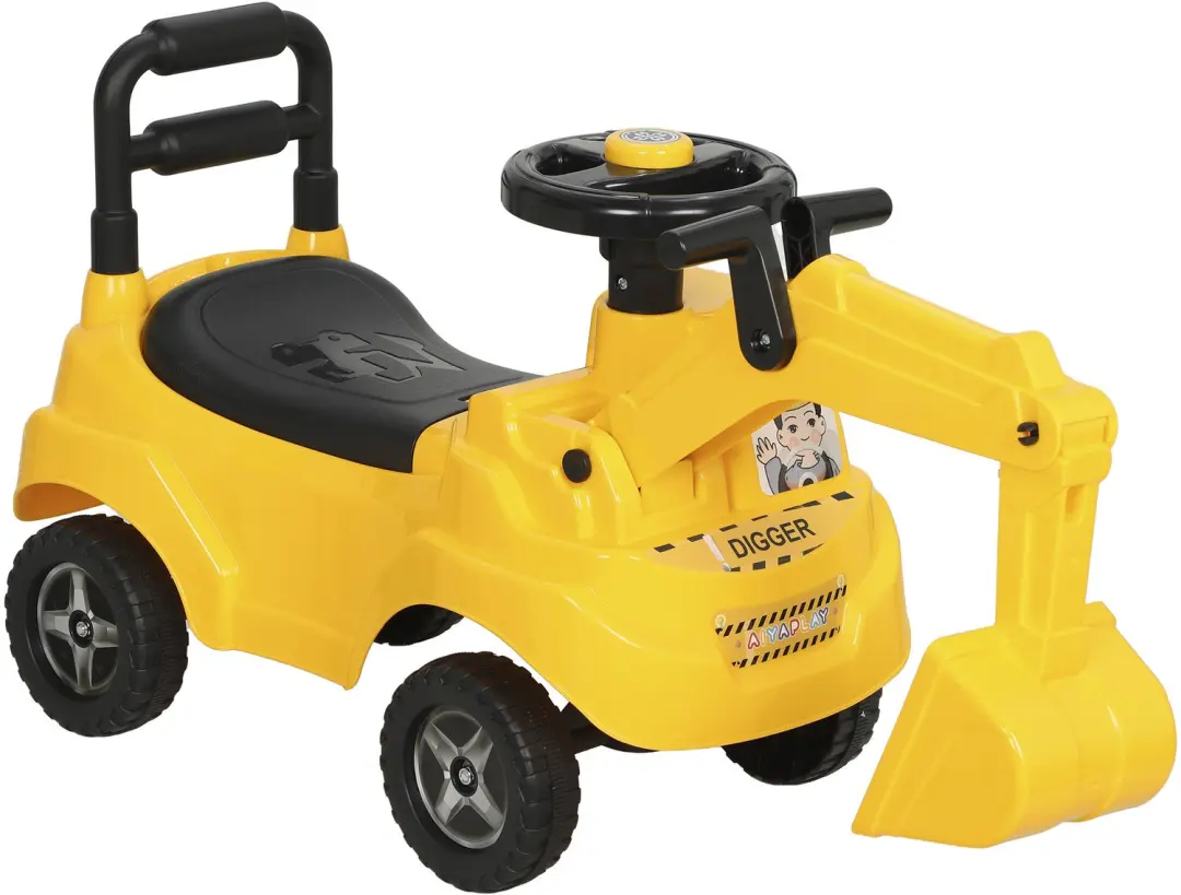 AIYAPLAY Kids Ride-on Construction Car-Kunststoff-77 x 26,5 x 39 cm-Gelb