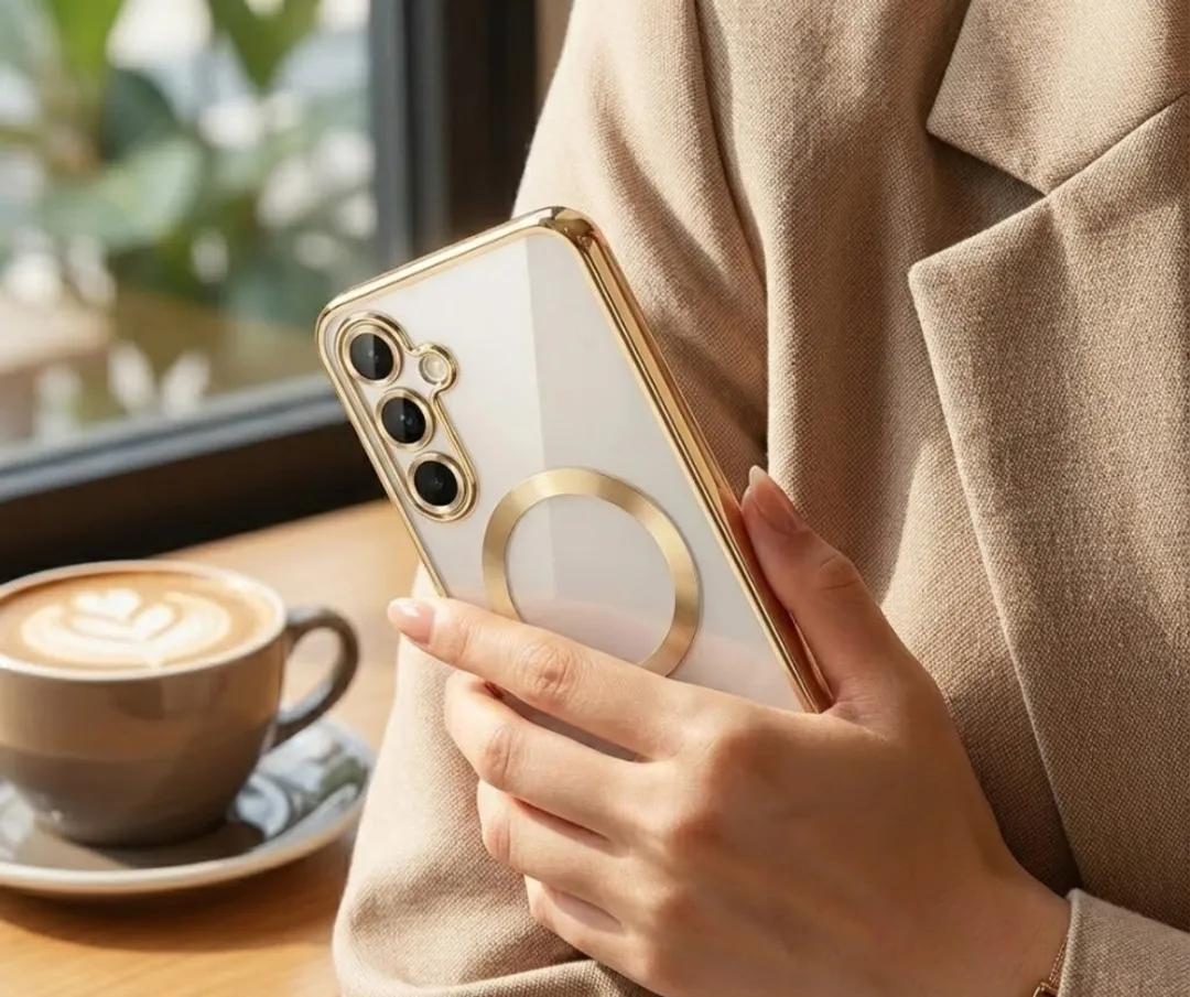 NUVEX Transparant Telefoonhoesje A56 MagSafe - Goud