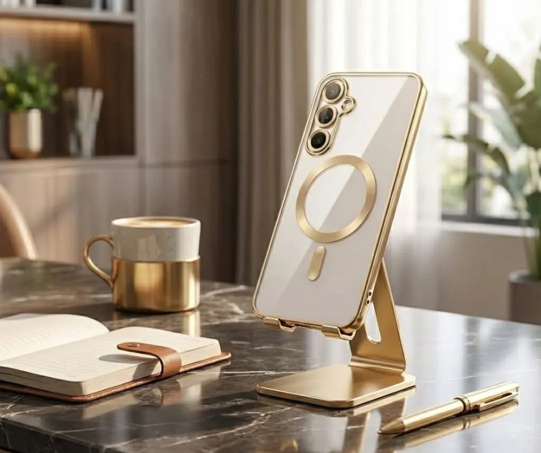 NUVEX Transparant Telefoonhoesje A56 MagSafe - Goud