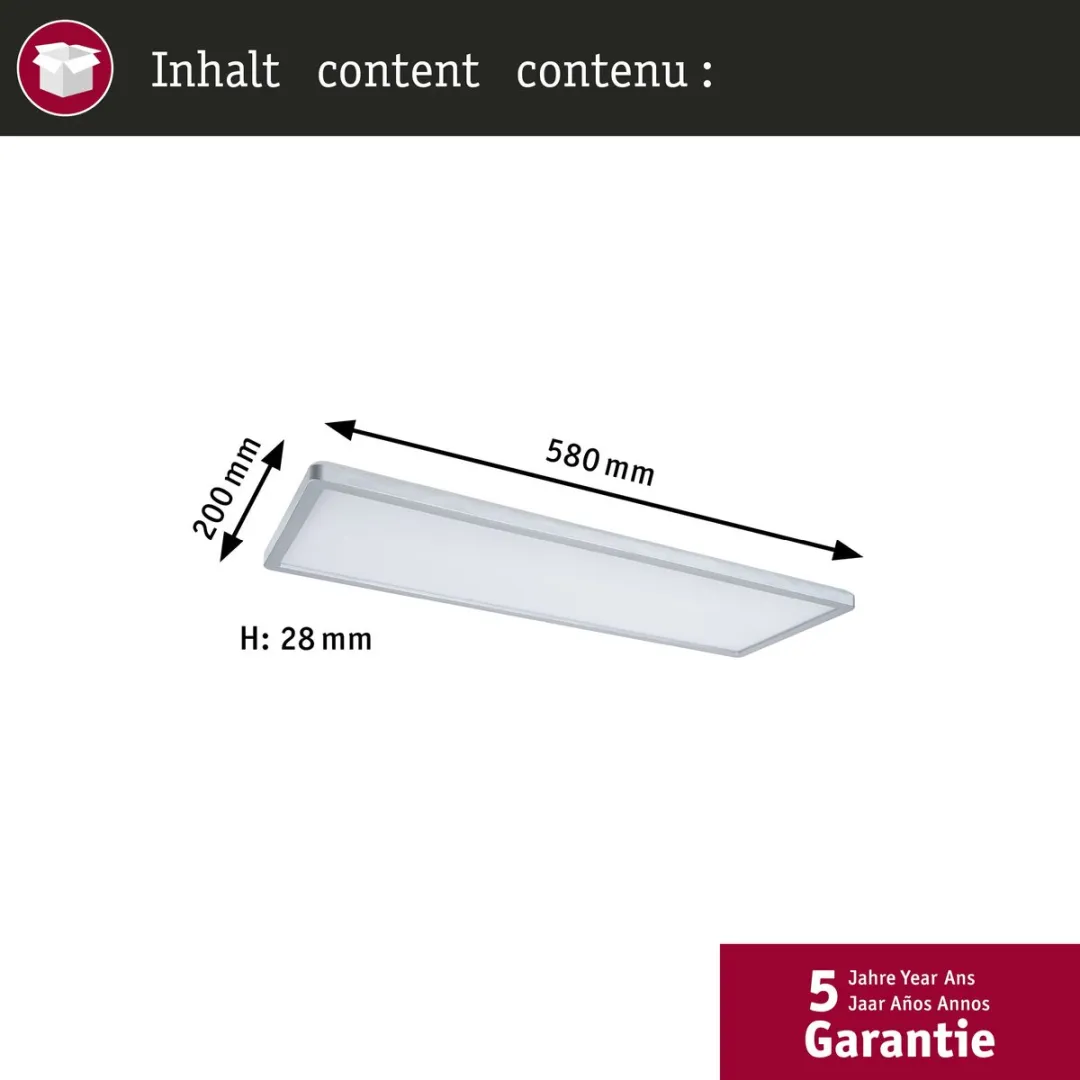 Paulmann Atria Shine LED-paneel 22W 1800lm 4000K - Chroom mat - afbeelding 6 van 6
