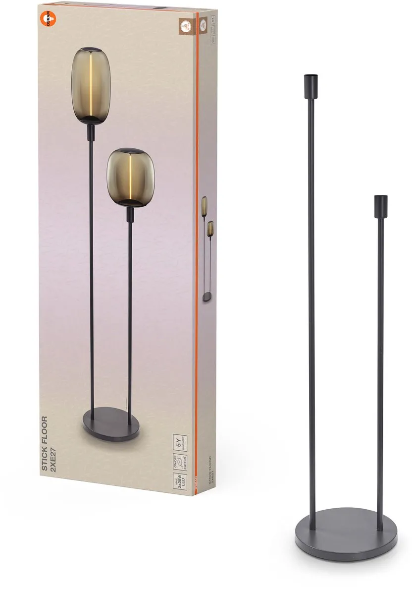 Osram Decor Stick Floor Grondlamp 2xE27 - Donkergrijs