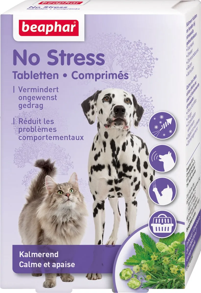 Beaphar No Stress Tabletten voor hond/kat - 20 Stuks