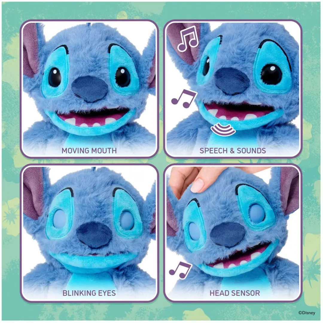 Disney Stitch Palm Puppetronic Interactieve Knuffel - 13cm - afbeelding 5 van 5