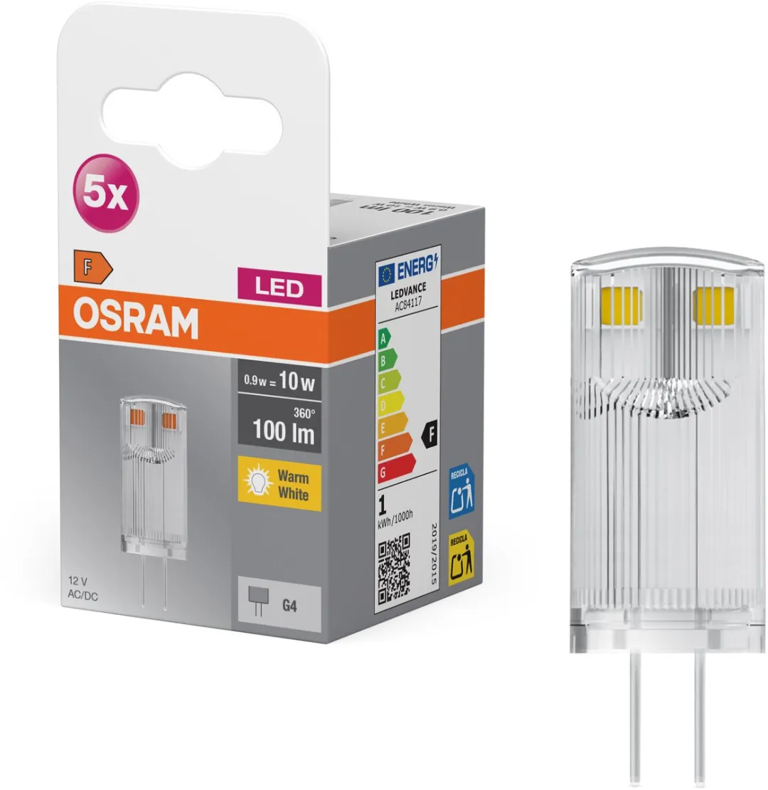 Osram G4 LED-lamp 0.9W Warmwit - 5 Stuks