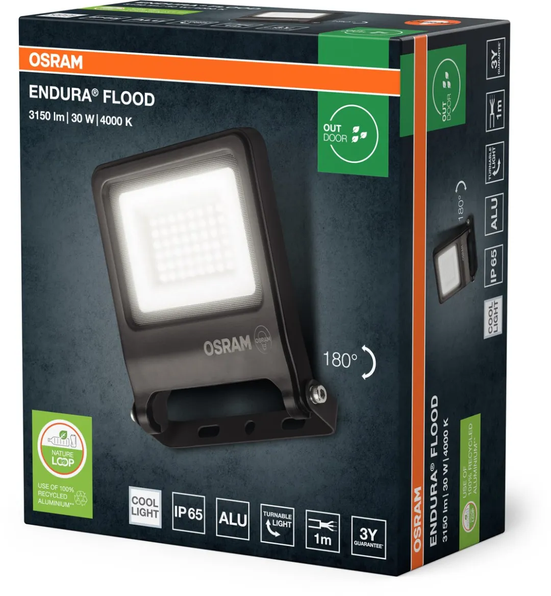 Osram Endura Flood PC 30W LED-schijnwerper 3000lm - Donkergrijs