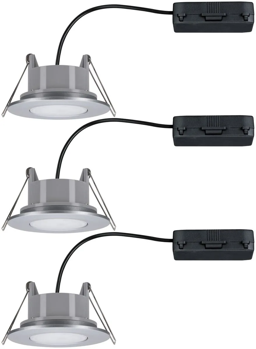 Paulmann LED-inbouwlamp Calla Set 3x5W 400lm 90mm - Chroom mat - afbeelding 6 van 6
