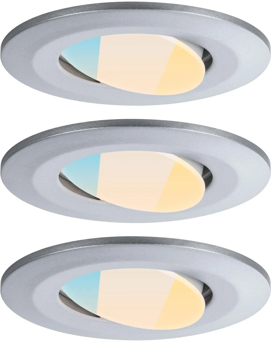 Paulmann LED-inbouwlamp Calla Set 3x5W 400lm 90mm - Chroom mat