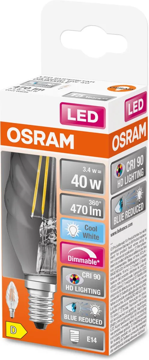 Osram Superstar LED Lamp E14 Matglas 4000K 47 Lumen - Koel wit - afbeelding 6 van 6