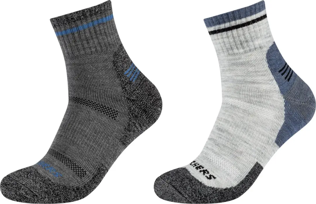 Skechers Heren Trail Wollen Kwart Sokken 2PPK
