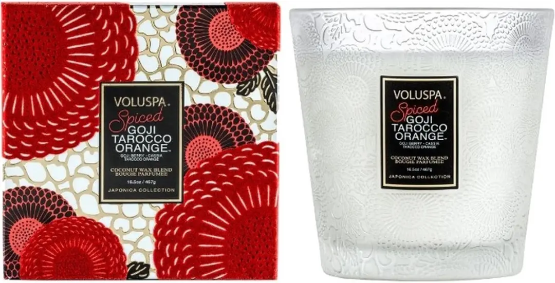 Voluspa Japonica Holiday Spiced Goji Tarocco Orange Geurkaars - 467g - afbeelding 2 van 2