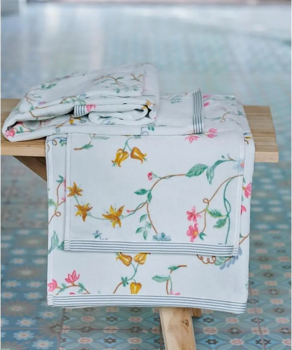 Pip Studio Les Fleurs Washand 16x22cm - Wit - afbeelding 2 van 5