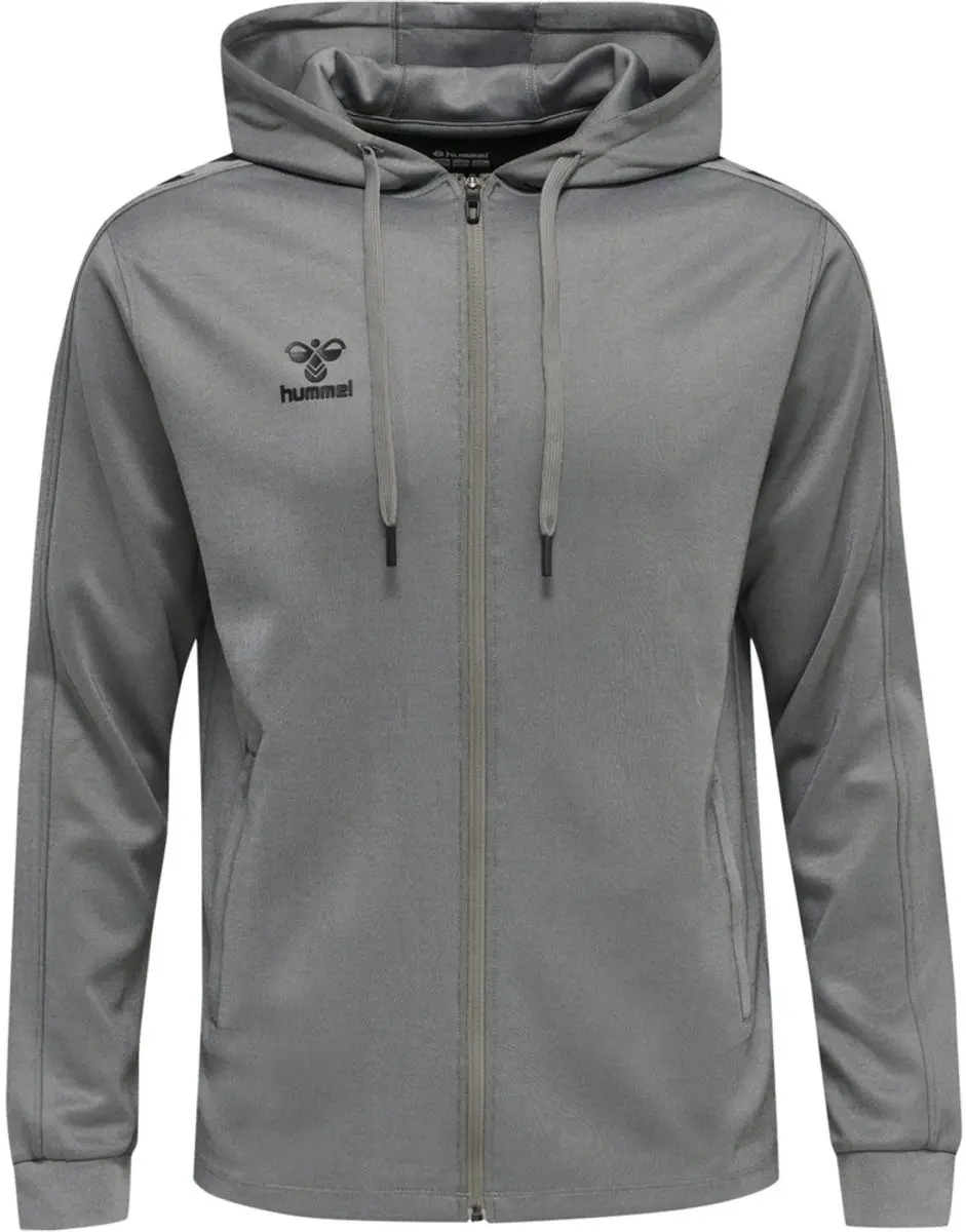 Hummel Hmlcore XK Poly Zip Hoodie - Grey Melange - afbeelding 2 van 3