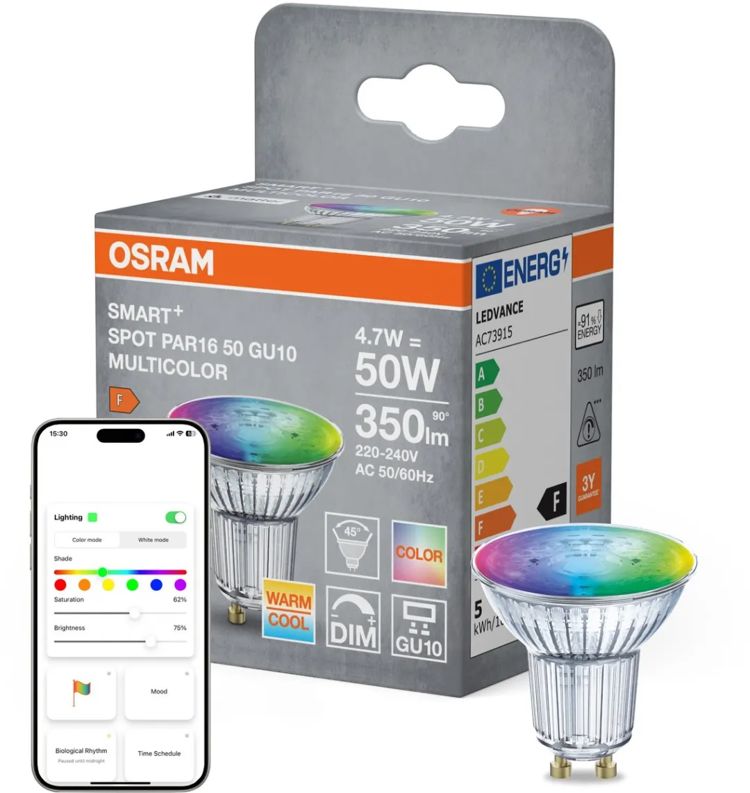 Osram SMART+ MATTER SPOT PAR16 LED - 4,9W Wit 2700K - Mat
