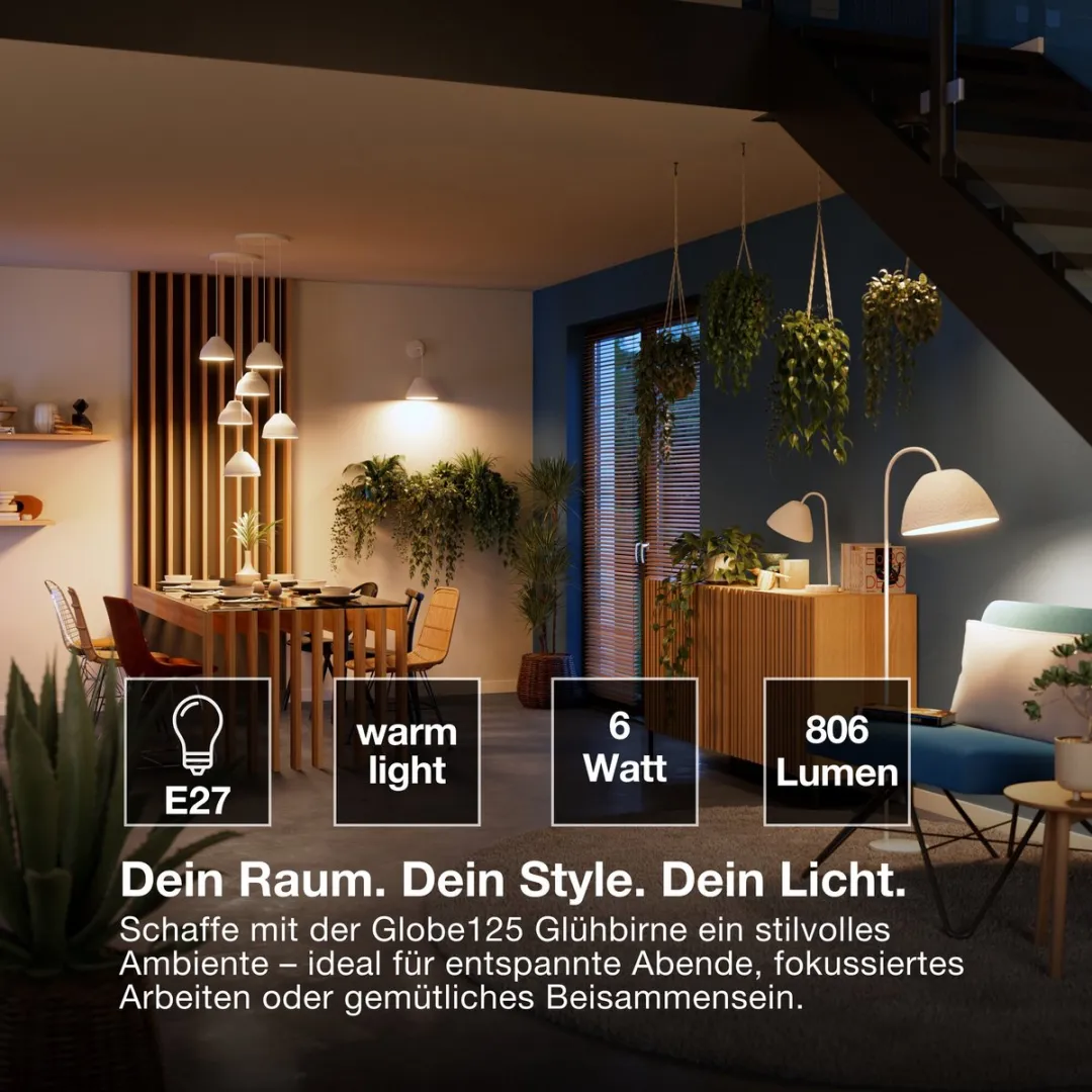 Osram Smart+ Matter E27 Globe Filament 6W - 806lm - Mat - Zeer Warm Wit - afbeelding 6 van 6
