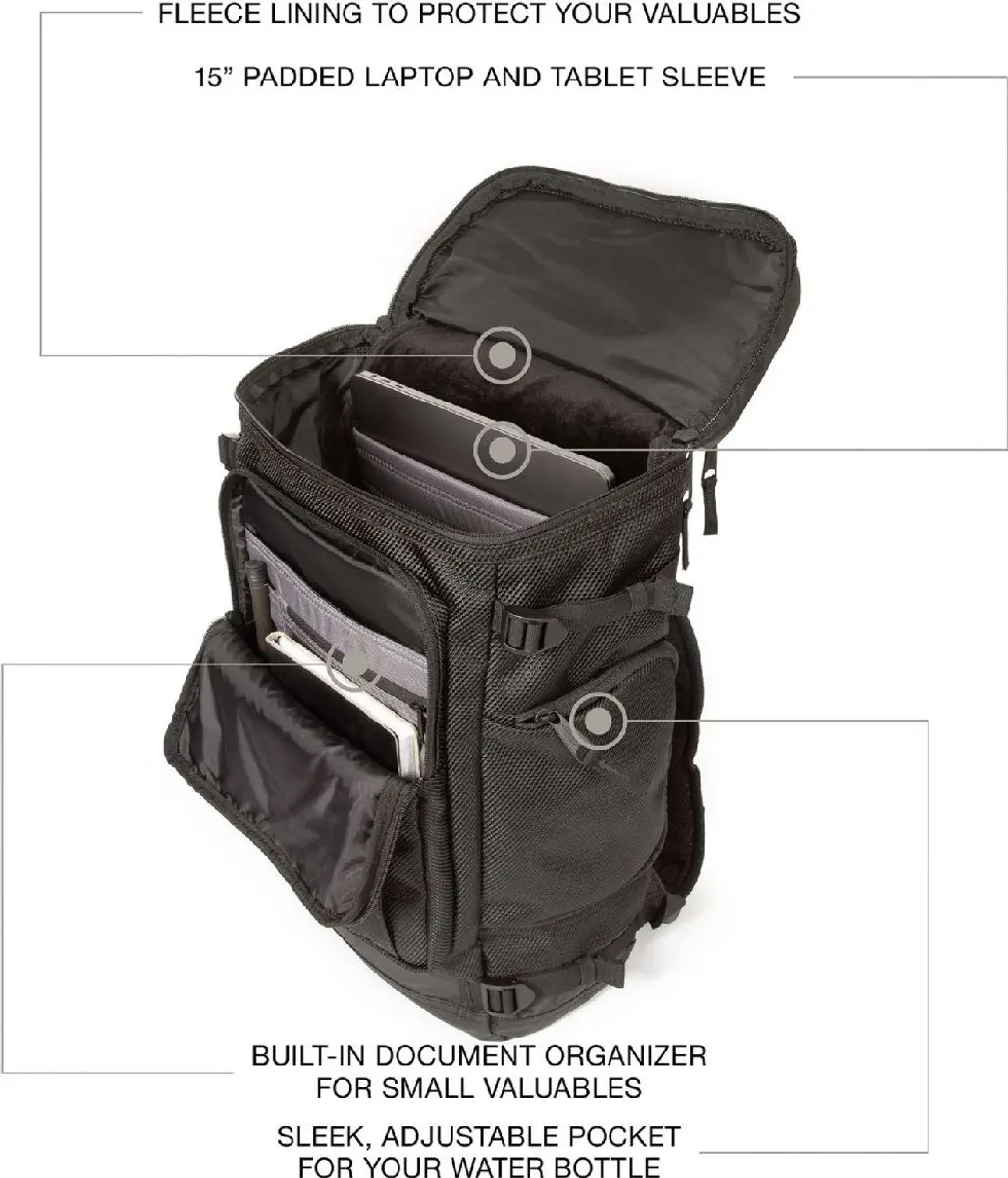 Eastpak Tecum Top CNNCT Coat Rugzak - 15 inch - Zwart - afbeelding 3 van 6