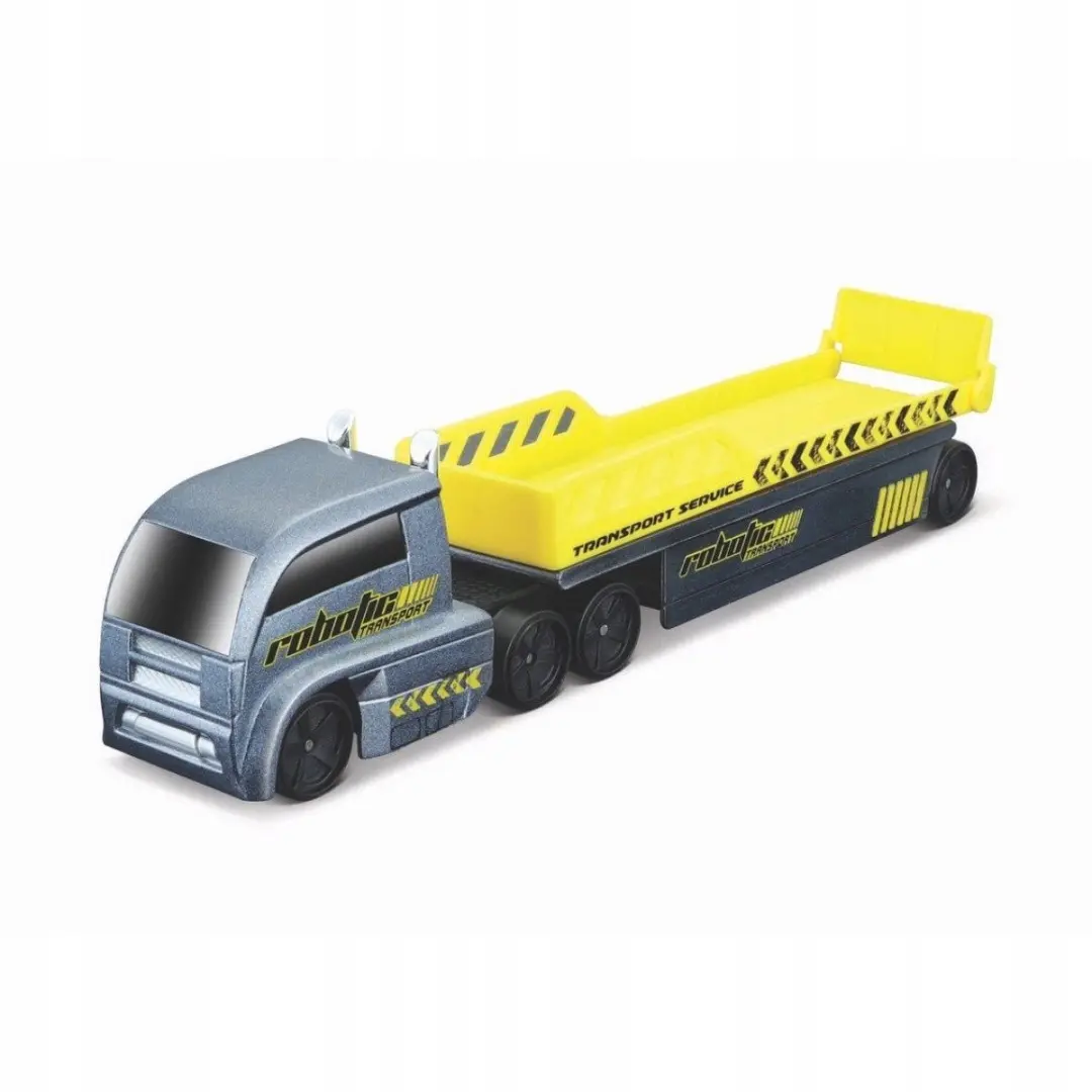 Maisto Diecast Vrachtwagen met Trailer Grijs-Geel 20cm