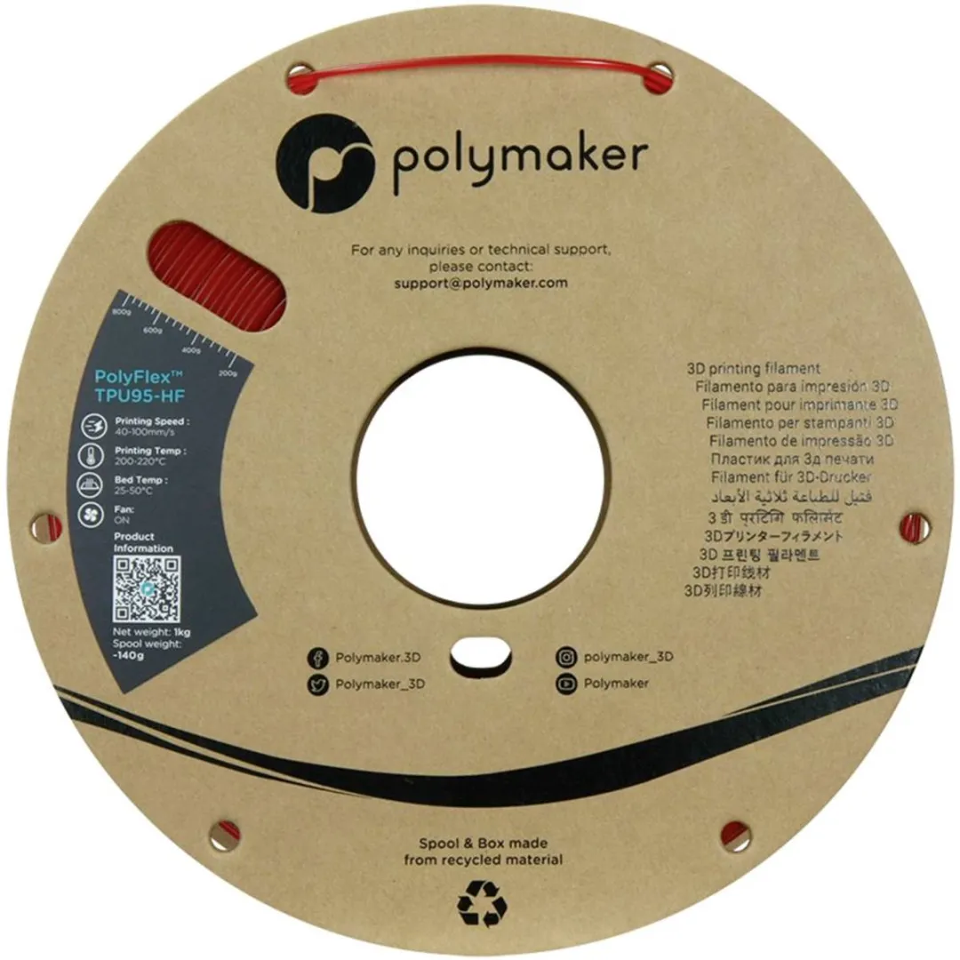 Polymaker PD03007 TPU95-HF Filament 1.75mm - 1000g - Kleurloos