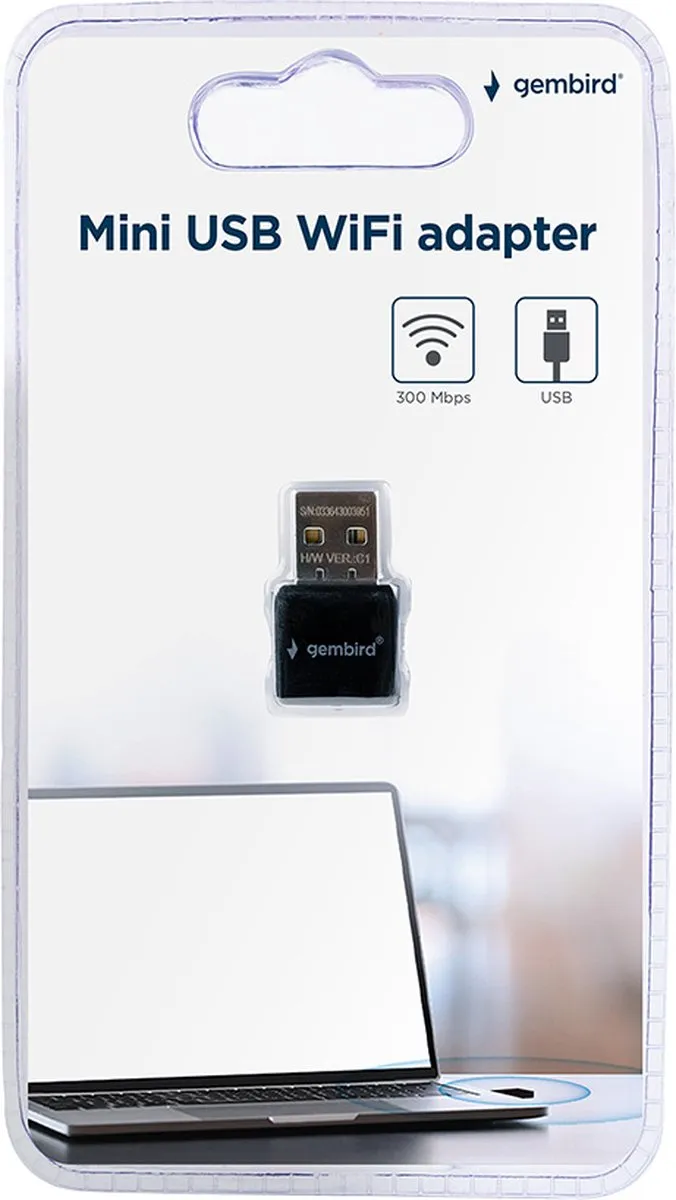 Gembird WNP-UA300-01 Modem - Zwart