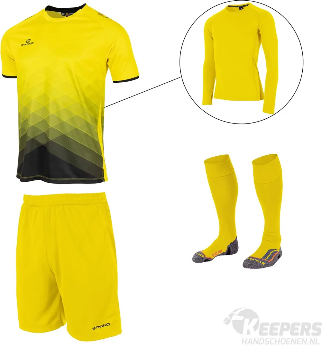 Stanno Altius Keeperstenue Yellow Black Keepershandschoenen