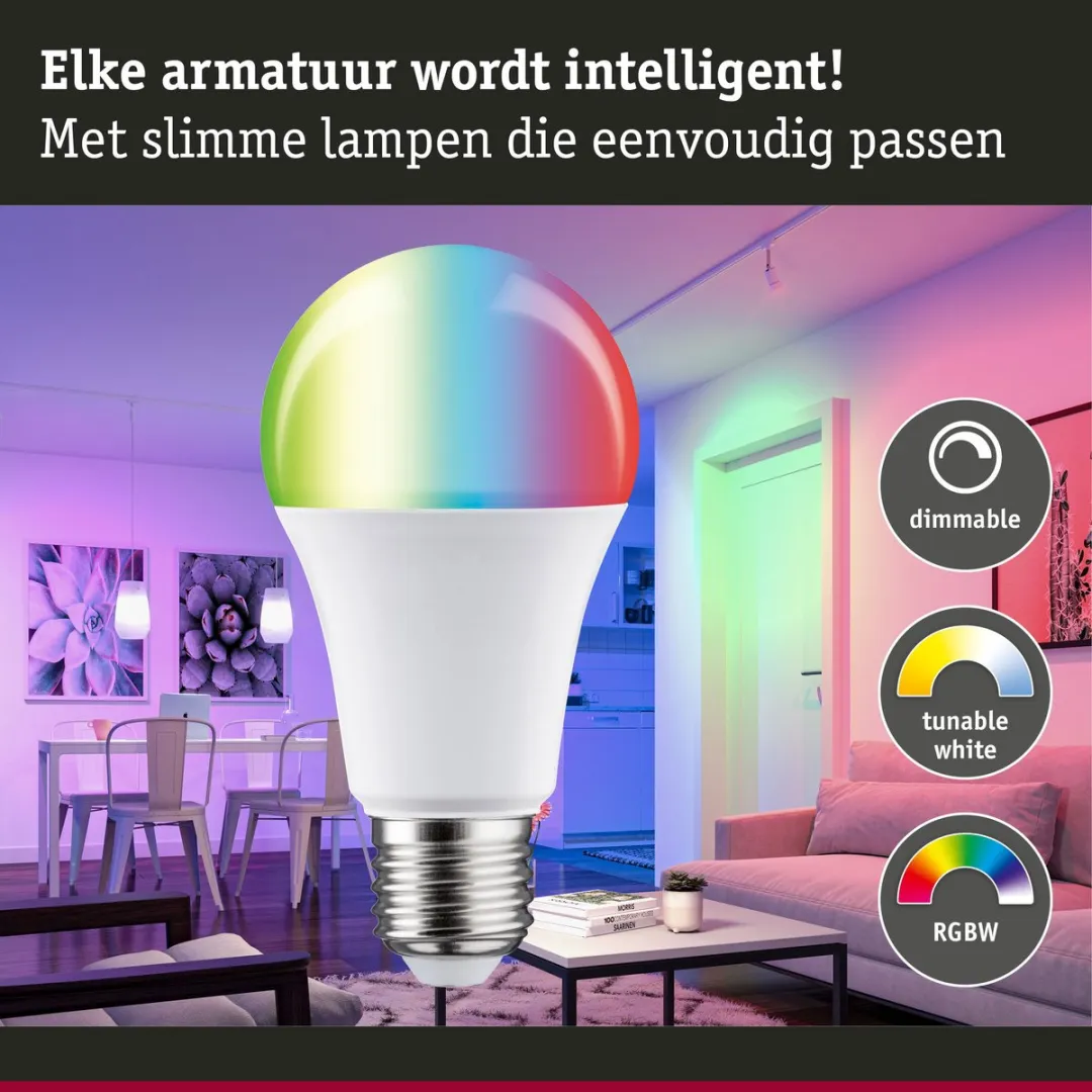 Paulmann Smart Home Zigbee 3.0 LED-gloeilamp E27 9W RGBW Mat - afbeelding 6 van 6