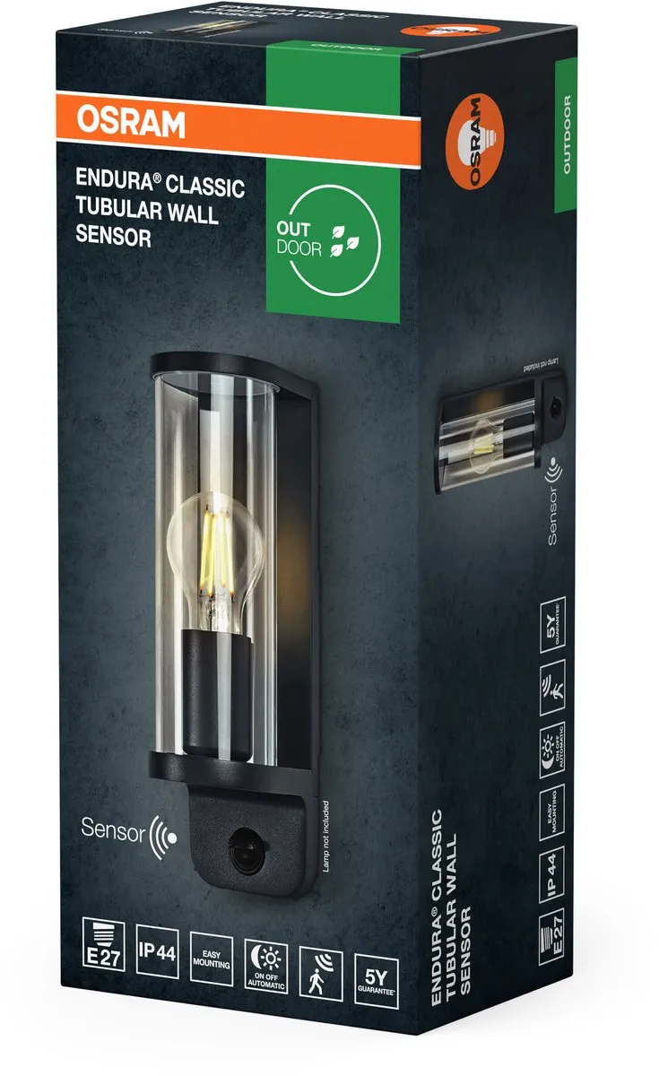 Osram Endura Classic LED Wandlamp E27 PIR Sensor IP44 - Donkergrijs - afbeelding 6 van 6