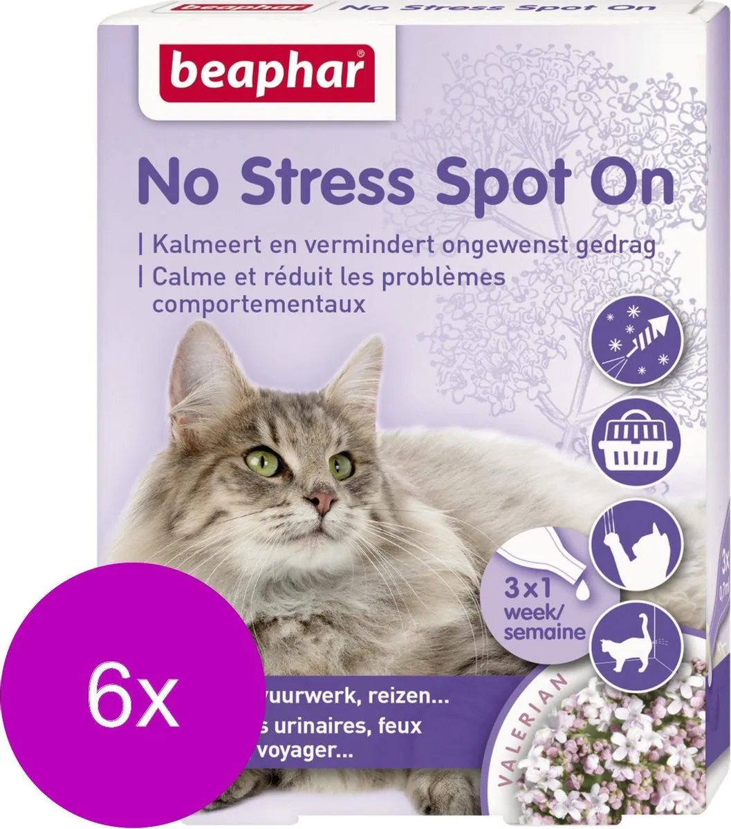 Beaphar No Stress Spot On Kat - 6x3 Pipetten