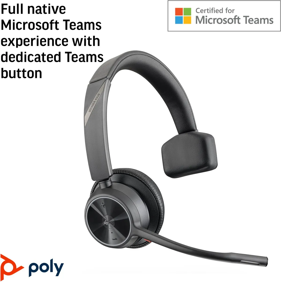 HP Poly Voyager 4310 Headset - Zwart - 77Y91AA