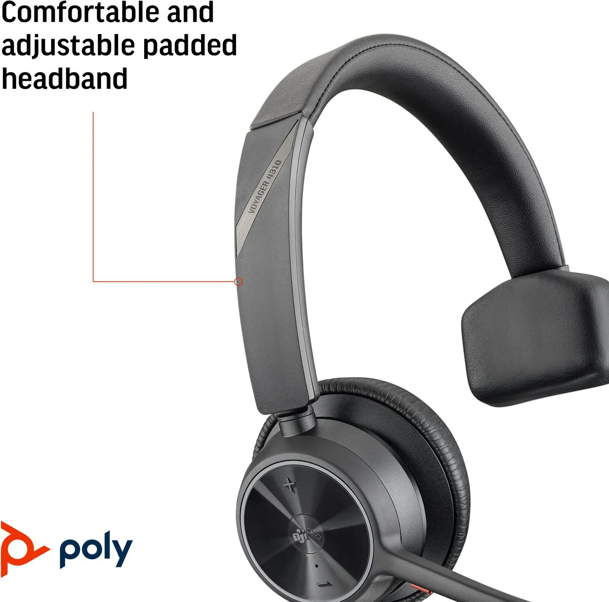 HP Poly Voyager 4310 Headset - Zwart - 77Y91AA