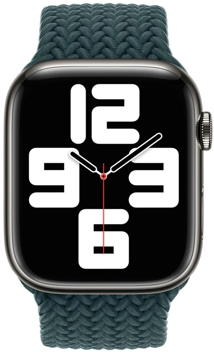 Apple Gevlochten Solobandje Apple Watch - Maat 4 - Rainforest