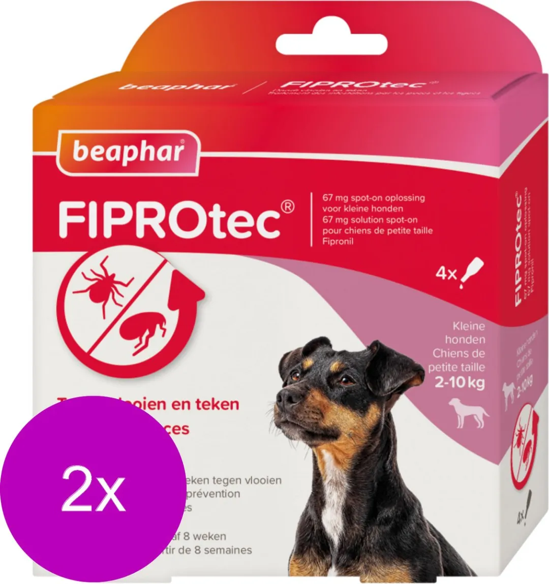 Beaphar Fiprotec Dog Anti Vlooien & Teken 2x4 Pipetten