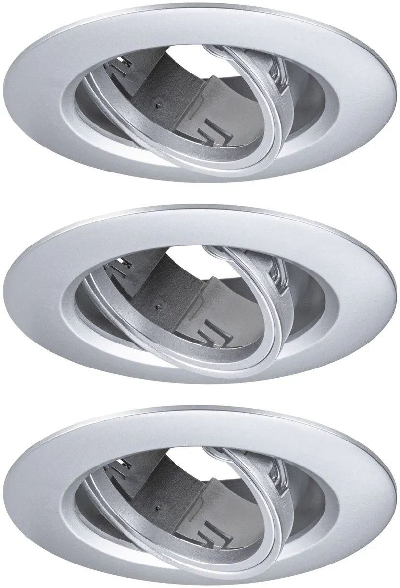 Paulmann Inbouwlamp Set 3x GU10 10W 90mm - Chroom mat
